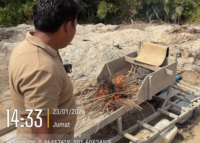 Polsek Benai Tertibkan Aktivitas Penambangan Emas Tanpa Izin (PETI) Jenis Stingkay di Desa Tebing Tinggi.